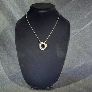 .925 Sterling Silver Multi Rings Necklace